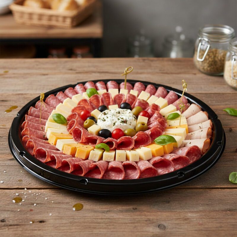 261203-5 Flat Black Bulk Pack Deli Tray Base, Deli Tray