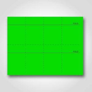 BLANK PERFORATED Green Sign Cards 3" x 3" - 400/pkg