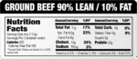 Nutritional Ground Beef 90/10 Label with black header