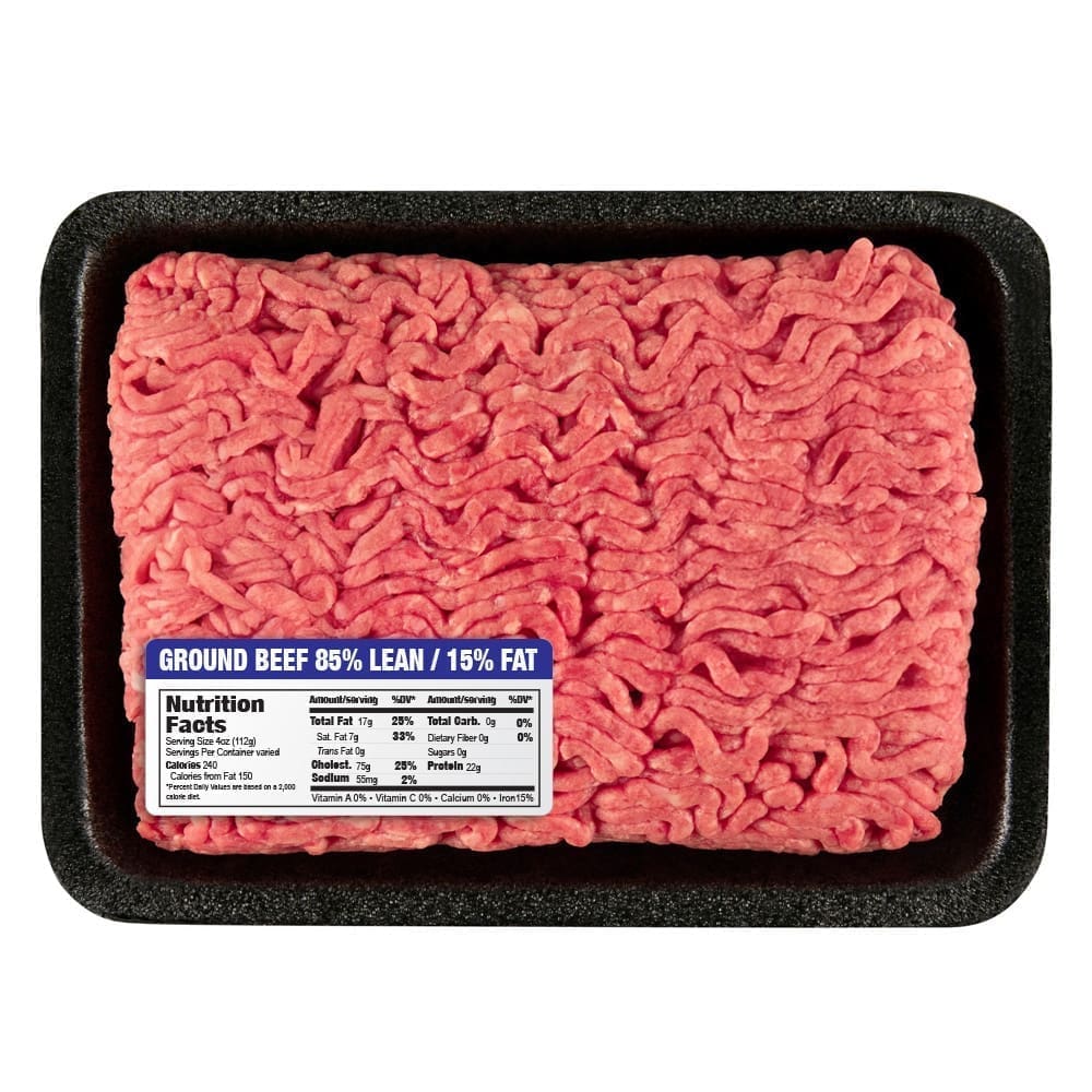 Nutritional Ground Beef 85% -15% Label - 1000 Stickers