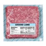 Nutritional Ground Lamb Label on package of ground lamb