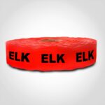 elk sticker on a roll of labels