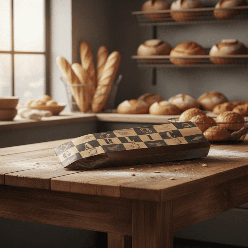 100794 Garlic-Foil-Bread-Bag—500_case-edited_3 Garlic foil bread bag on bakery table