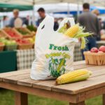 Sweet corn bag showing corn inside with the bag slightly turned