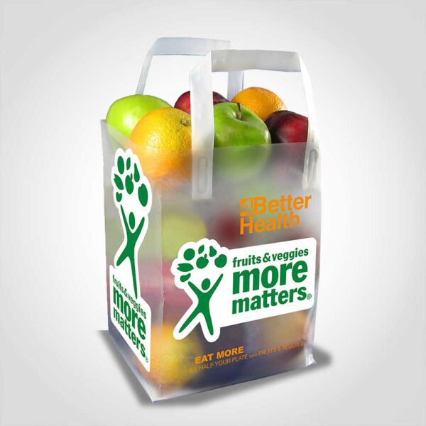 heavy duty plastic apple bag with fruit and veggies more matters design and handles