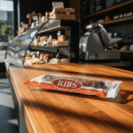 Rib Bag laying flat on deli counter with sun hitting it