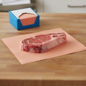 Peach Steak Paper 10" x 30" shown with steak on sheet