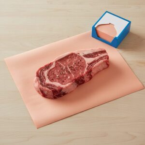 Peach Steak Paper 8" x 30" shown with steak on sheet