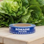 romaine lettuce tape blue tape with white text