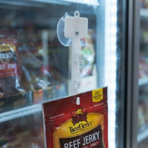 Plastic Merchandising Strip 12 Station with Suction Cup and Label Holder