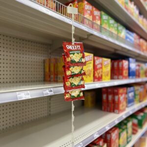 Metal Merchandising Display Strips with 12 Stations and label holder Almond - 25/case