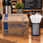 5 inch white plastic stir sticks