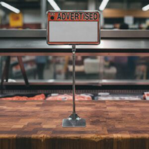 Store Sign Frame with Metal Stand Chrome 7″ x 11″