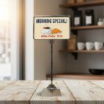 Store Sign Frame with Metal Stand Adjustable Chrome 5.5" x 7"