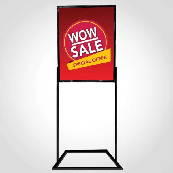 Sign Holder Floor Stand Black - 22" x 28" - 62” tall