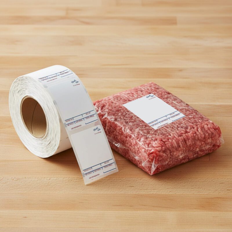 250034-Hobart-SP80-Style-K-without-Safe-Handling Hobart SP80 Style K with out Safe Handling Scale Label Stickers packed 16 rolls per case each roll has 750 labels