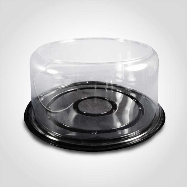 9 inch Cake Container 2-3 Layer Black Base with Clear Lid