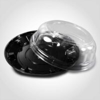 10 inch Pie Container Black Base High Dome Lid
