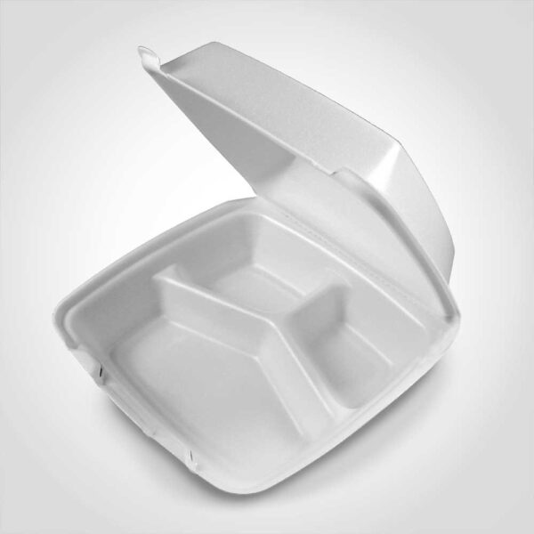 3 Compartmented Styrofoam Clamshell