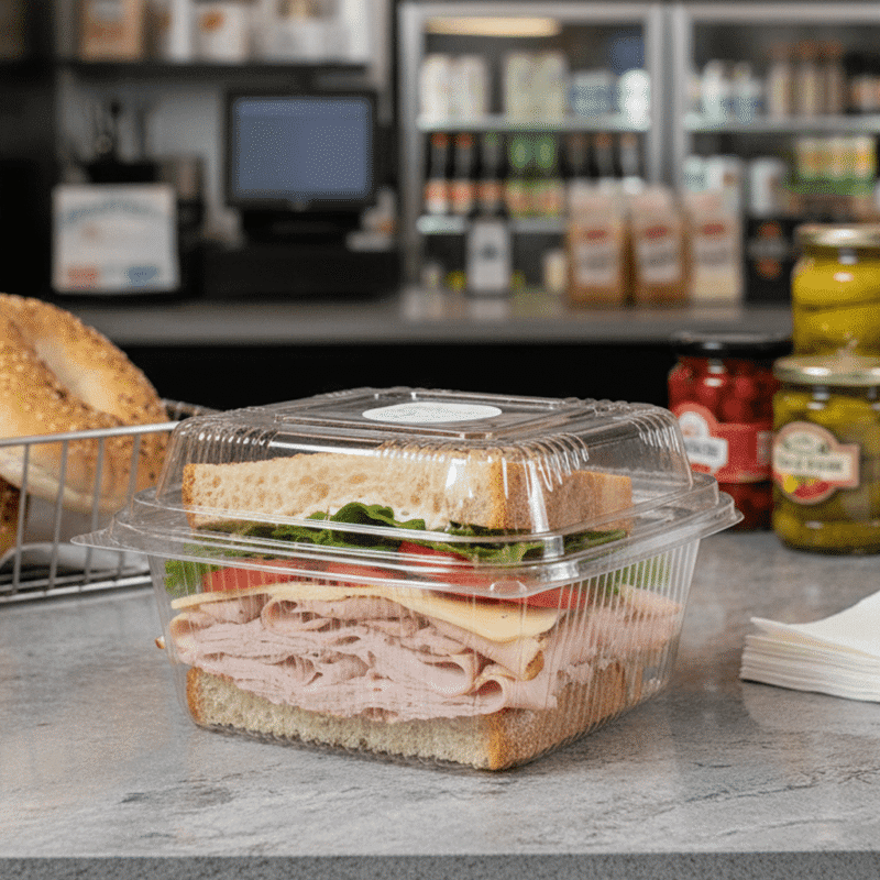 260136 Small Utility Clamshell with sandwich inside