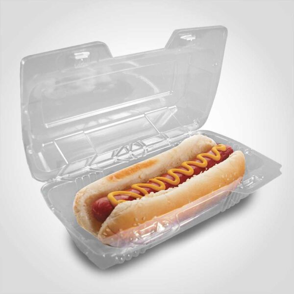 Hot Dog Clamshell plastic take out packaging