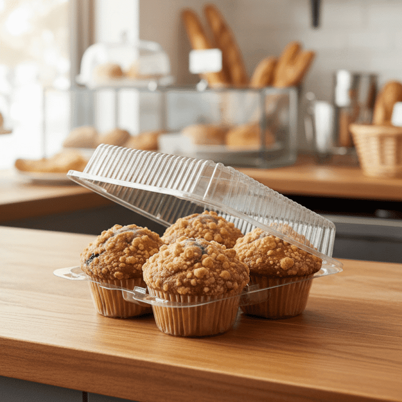 260246 4 Count Large Muffin Cupcake Takeout Container 4 Count Large Muffin Cupcake Takeout Container