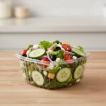 64 oz. Take Out Container with Perforated Removable Flat Lid for catering