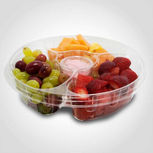 0 inch 4 Compartment Fruit or Deli Tray with Lid