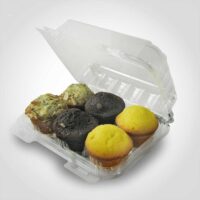 6 Count Mini Plastic Cupcake Container for Bakery Take Out