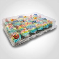 24 Count Plastic Cupcake Container for Bakery Take Out