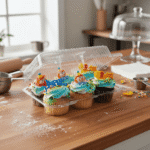 6 count plastic cupcake container takeout clamshell