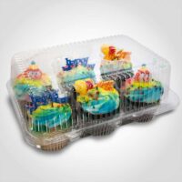 6 Count High Top Plastic Cupcake Take Out Containers