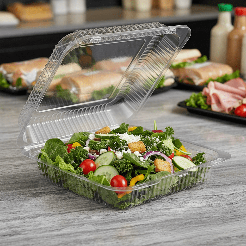 Large Hinged Square Cake Container 8.5 x 9 x 3