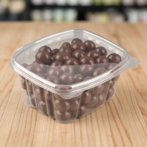 16oz Clamshell Deli Container with a flat lid