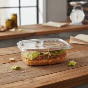 32 oz RPET Clear Hinged Lid Deli Container - 200/case