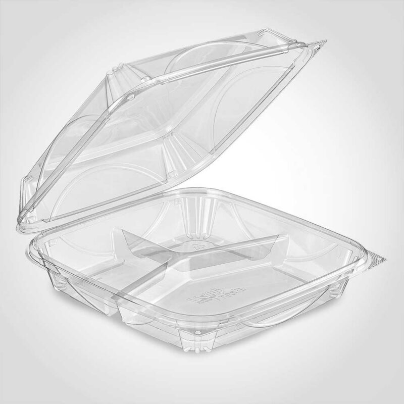 260758 9 inch 3 Compartment Visibly Fresh Clamshell