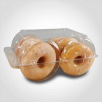 plastic donut take out container for 6 donuts