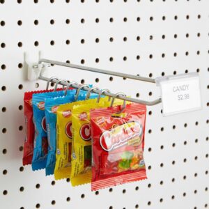 11" Flip Scan Hook – Straight Entry Hook with flip scan label holders - 100/case