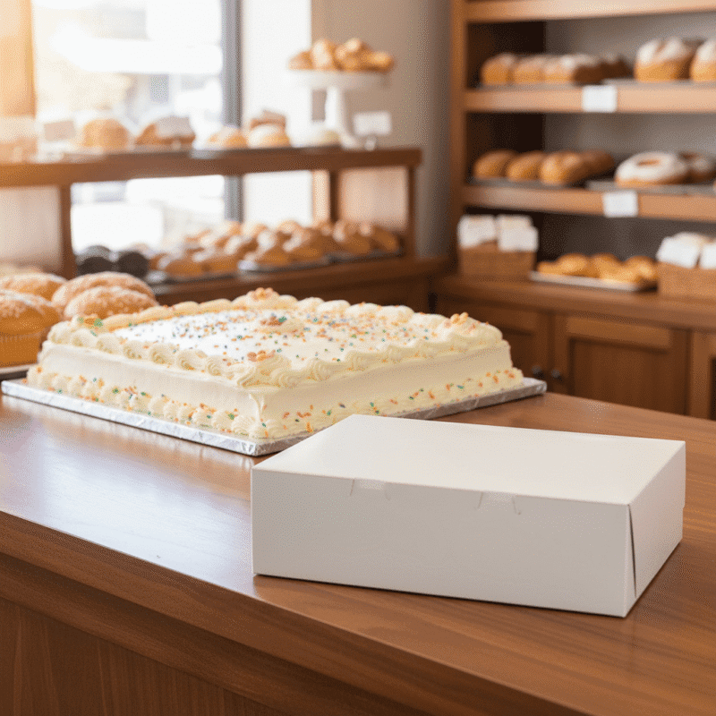 360057 Quarter Sheet Cake Box white no window
