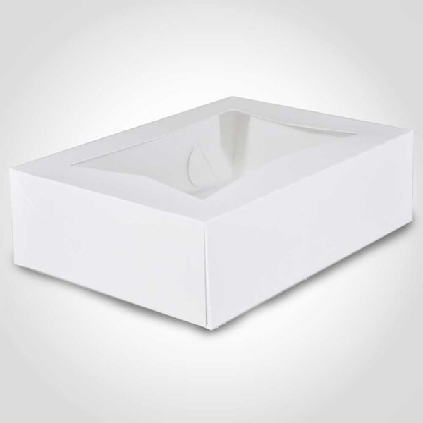 Quarter Sheet Cake Box with Window 14 x 10 x 4.25 inch 100 Pack