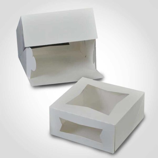 9 inch Cake Box with Window white - 150 Pack