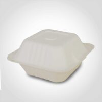 6 inch Molded Clamshell Champware Made from Sugar Cane Pulp Fiber