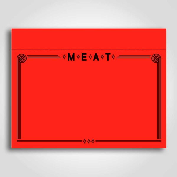 MEAT Ultra Day-Glo Sign 11" x 7"