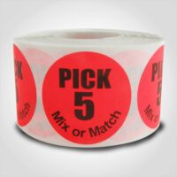 Pack 5 Mix or Match Label 1 roll of 500 stickers