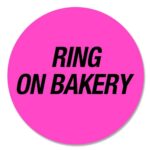 Ring On Bakery Labels Round Pink Sticker