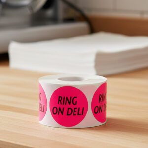 Ring On Deli Label on a roll of 500 stickers
