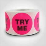 Try Me Label 1 roll of 500 stickers