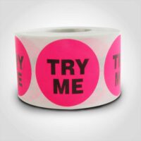 Try Me Label 1 roll of 500 stickers