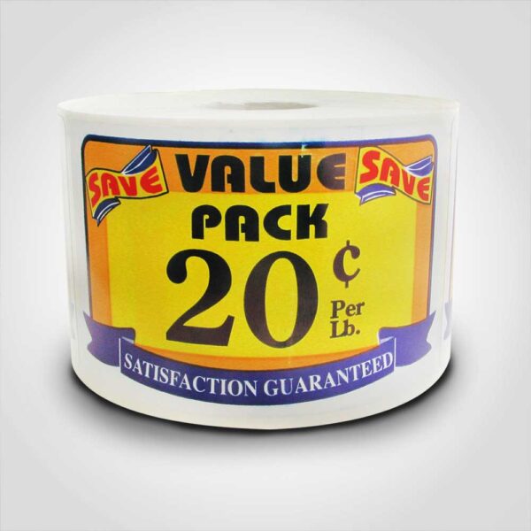 Value Pack Save 20 Cent Label 1 roll of 500 stickers