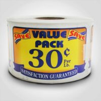 Value Pack Save 30 Cent Label 1 roll of 500 stickers